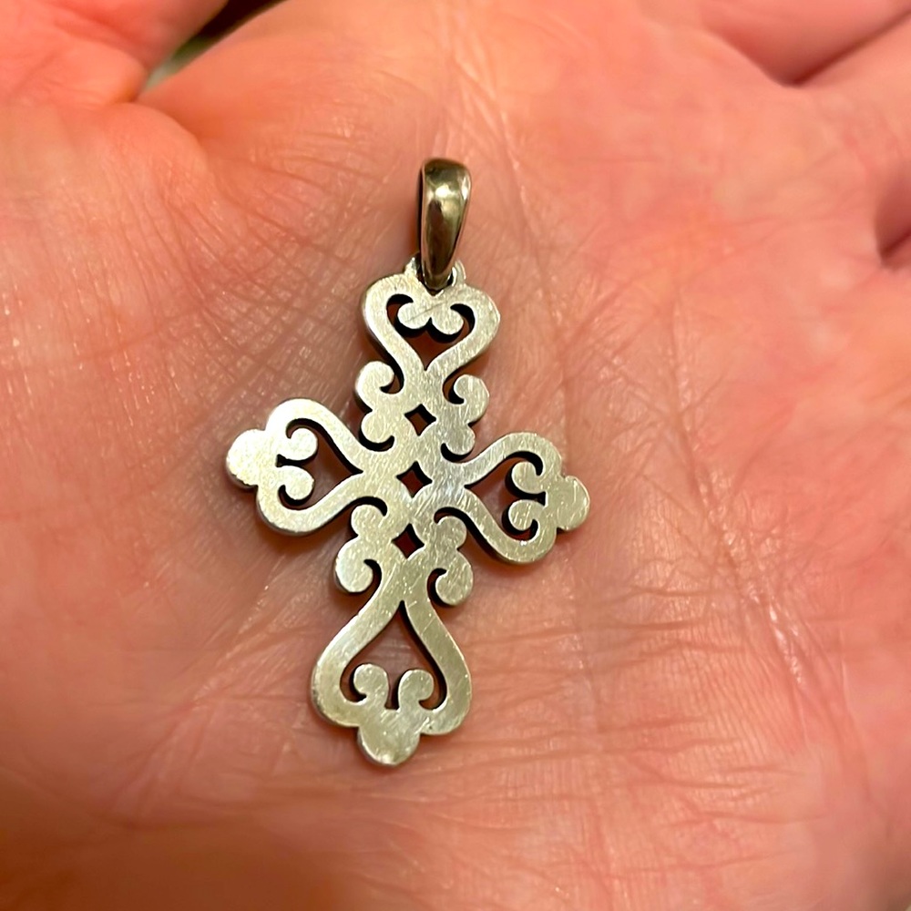 Retired James Avery Spanish Mission Cross pendant.